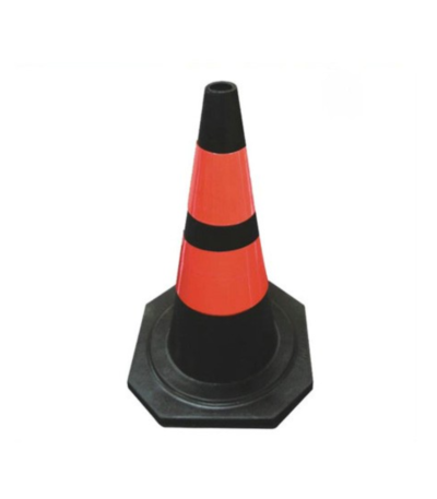 50cm One Piece Rubber Road Safety Cone