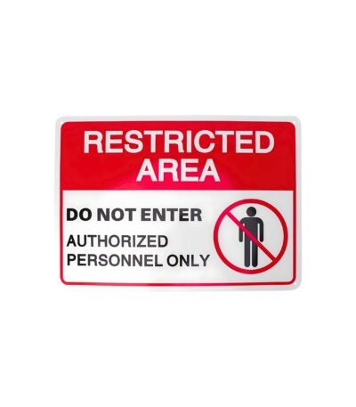 Restricted Area Sign Do Not Enter aluminum sheet with reflective printing