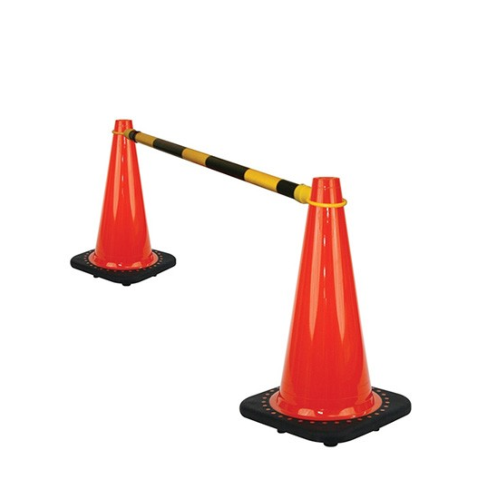 Retractable Black and Yellow Traffic Cone Bar