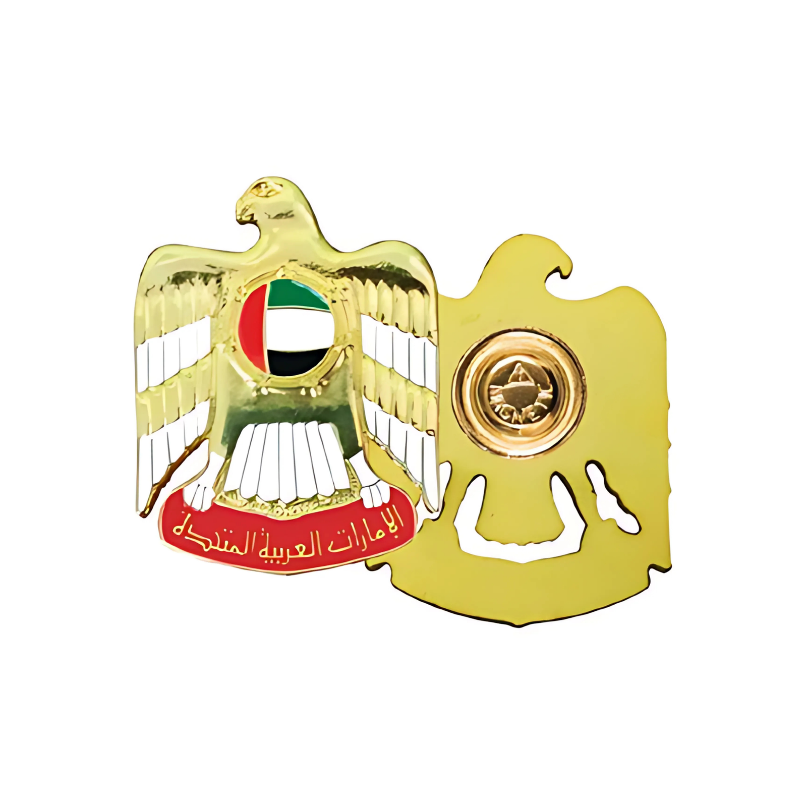 3D UAE Falcon Metal Badge Backside with Magnet Size _ 23 x 30 mm